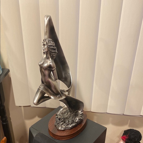 Dancing Woman on the wave sculpture art deco